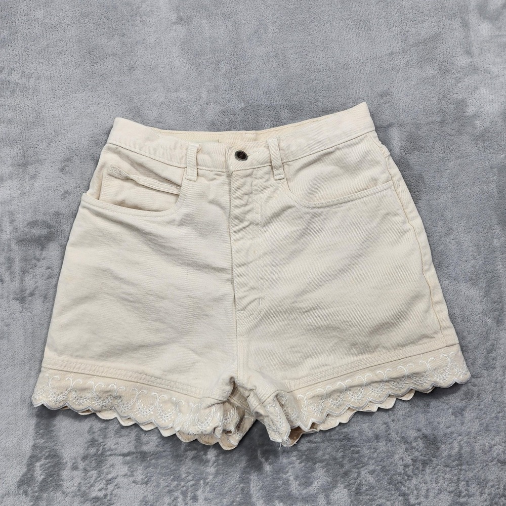 Vintage Rio by Stephen Mardon Shorts Womens 9 Juniors Denim Lace Scallop Hem